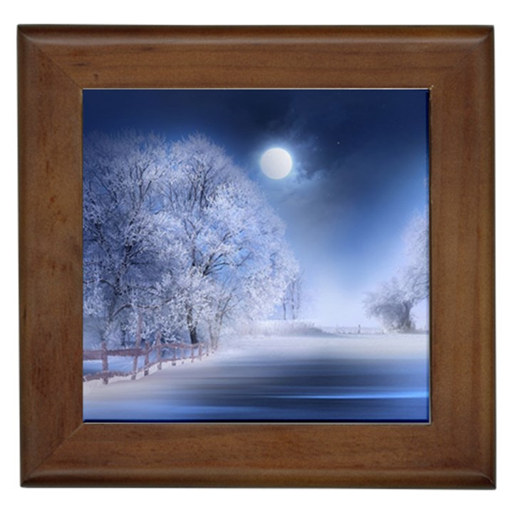 Nature Landscape Winter Framed Tile