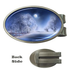 Nature Landscape Winter Money Clips (oval)  by Vaneshart