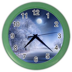 Nature Landscape Winter Color Wall Clock by Vaneshart