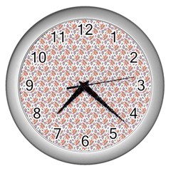 Floral Digital Paper Wall Clock (silver) by Vaneshart