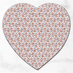 Floral Digital Paper Jigsaw Puzzle (heart) by Vaneshart