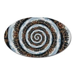 Spiral City Urbanization Cityscape Oval Magnet by Vaneshart