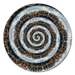 Spiral City Urbanization Cityscape Magnet 5  (round) by Vaneshart