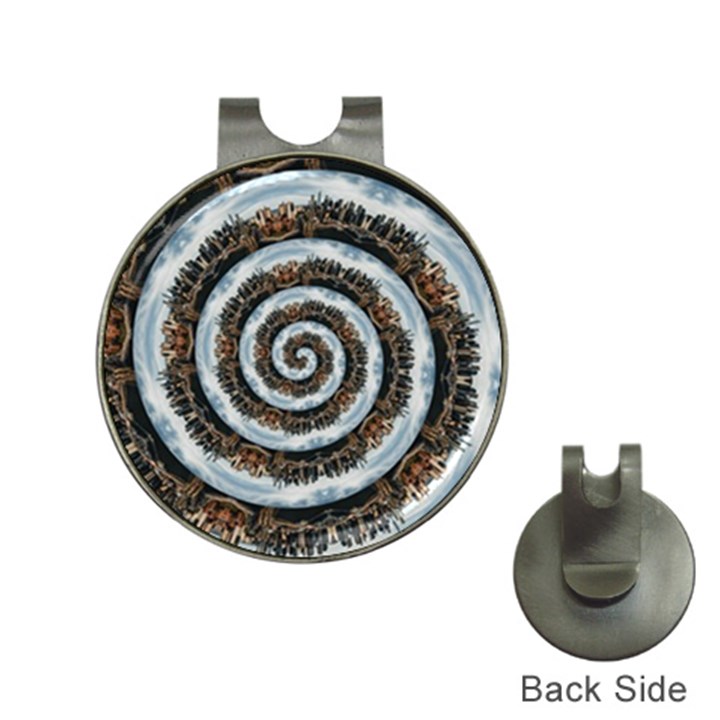 Spiral City Urbanization Cityscape Hat Clips with Golf Markers