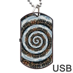 Spiral City Urbanization Cityscape Dog Tag Usb Flash (one Side) by Vaneshart