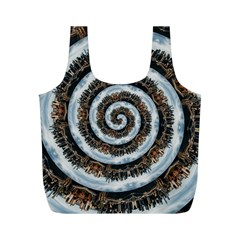 Spiral City Urbanization Cityscape Full Print Recycle Bag (m) by Vaneshart