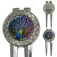 Peacock Colors Bird Colorful 3-in-1 Golf Divots