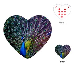 Peacock Colors Bird Colorful Playing Cards Single Design (Heart)