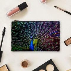 Peacock Colors Bird Colorful Cosmetic Bag (Medium)