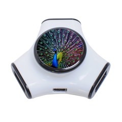 Peacock Colors Bird Colorful 3-Port USB Hub