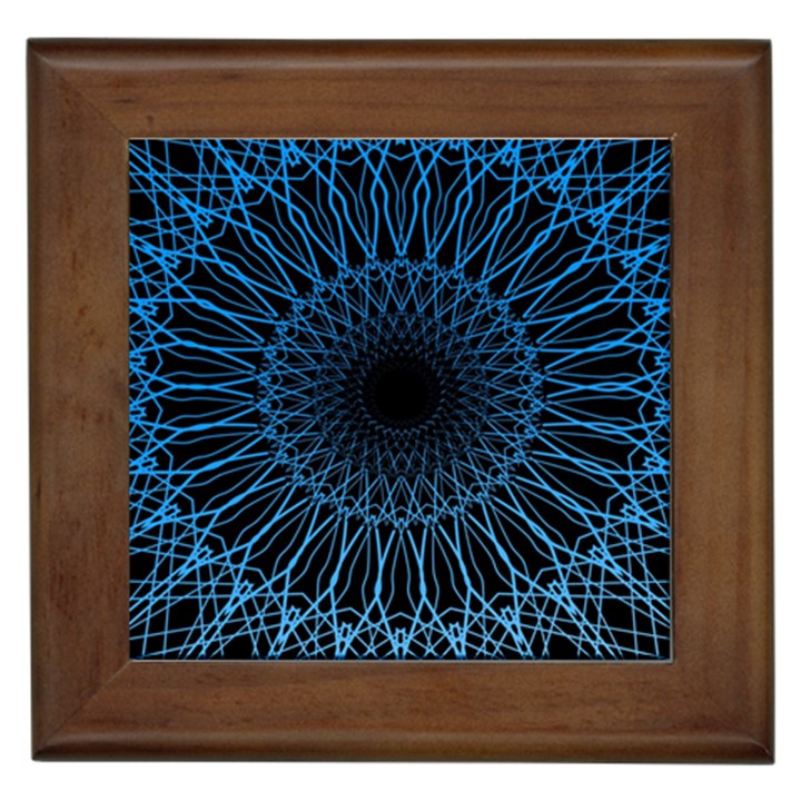 Abstract Rosette Web Network Framed Tile