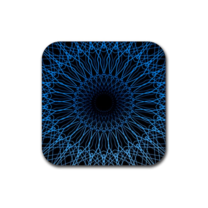 Abstract Rosette Web Network Rubber Coaster (Square) 