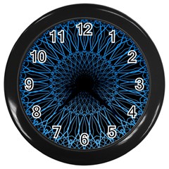 Abstract Rosette Web Network Wall Clock (black) by Vaneshart