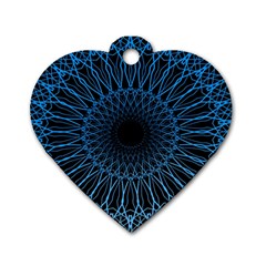 Abstract Rosette Web Network Dog Tag Heart (two Sides) by Vaneshart