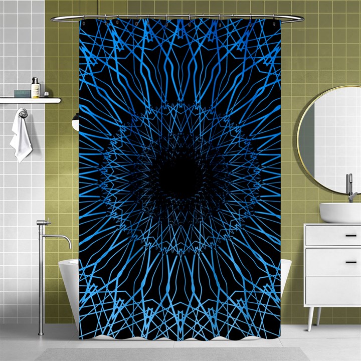 Abstract Rosette Web Network Shower Curtain 48  x 72  (Small) 