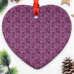 Leaf Pattern Lace Leaf Leaves Heart Ornament (Two Sides)