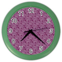 Leaf Pattern Lace Leaf Leaves Color Wall Clock