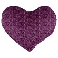 Leaf Pattern Lace Leaf Leaves Large 19  Premium Heart Shape Cushions