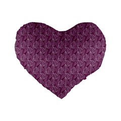 Leaf Pattern Lace Leaf Leaves Standard 16  Premium Flano Heart Shape Cushions