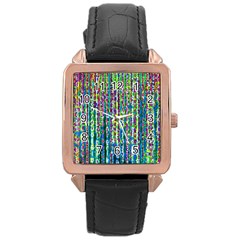 Matrix Technology Data Digital Rose Gold Leather Watch 