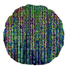 Matrix Technology Data Digital Large 18  Premium Flano Round Cushions by Vaneshart