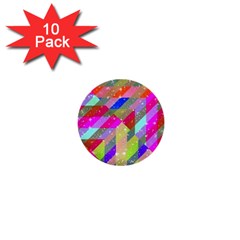 Multicolored Party Geo Design Print 1  Mini Buttons (10 Pack)  by dflcprintsclothing