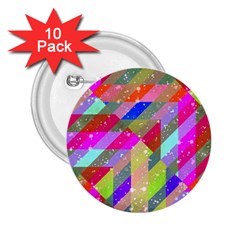 Multicolored Party Geo Design Print 2 25  Buttons (10 Pack)  by dflcprintsclothing