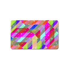 Multicolored Party Geo Design Print Magnet (name Card)