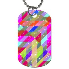 Multicolored Party Geo Design Print Dog Tag (one Side)