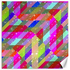 Multicolored Party Geo Design Print Canvas 12  X 12  by dflcprintsclothing