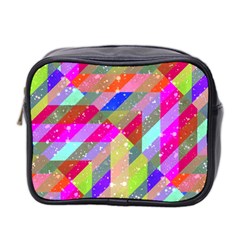 Multicolored Party Geo Design Print Mini Toiletries Bag (two Sides)