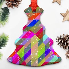 Multicolored Party Geo Design Print Christmas Tree Ornament (two Sides)