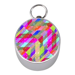 Multicolored Party Geo Design Print Mini Silver Compasses by dflcprintsclothing