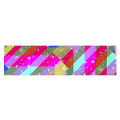 Multicolored Party Geo Design Print Satin Scarf (oblong)