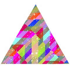 Multicolored Party Geo Design Print Wooden Puzzle Triangle by dflcprintsclothing