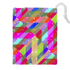 Multicolored Party Geo Design Print Drawstring Pouch (5xl)