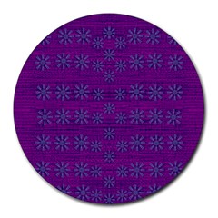 Metal Flower In Fauna Pop Art Round Mousepads by pepitasart