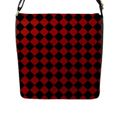 Block Fiesta - Apple Red & Black Flap Closure Messenger Bag (L)