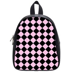 Block Fiesta - Blush Pink & Black School Bag (small) by FashionBoulevard