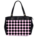 Block Fiesta - Blush Pink & Black Oversize Office Handbag (2 Sides) Front