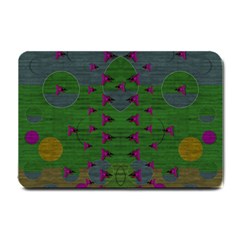 Happy Flower Fish Living In Peace On The Reef Small Doormat  by pepitasart