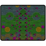 Happy Flower Fish Living In Peace On The Reef Double Sided Fleece Blanket (Medium)  58.8 x47.4  Blanket Front