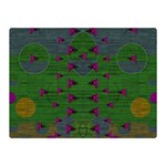 Happy Flower Fish Living In Peace On The Reef Double Sided Flano Blanket (Mini)  35 x27  Blanket Back