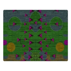 Happy Flower Fish Living In Peace On The Reef Double Sided Flano Blanket (large)  by pepitasart