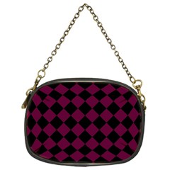 Block Fiesta - Boysenberry Purple & Black Chain Purse (one Side) by FashionBoulevard