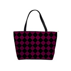 Block Fiesta - Boysenberry Purple & Black Classic Shoulder Handbag by FashionBoulevard