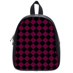 Block Fiesta - Boysenberry Purple & Black School Bag (small) by FashionBoulevard