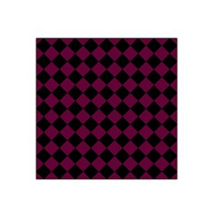 Block Fiesta - Boysenberry Purple & Black Satin Bandana Scarf by FashionBoulevard