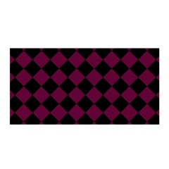 Block Fiesta - Boysenberry Purple & Black Satin Wrap by FashionBoulevard