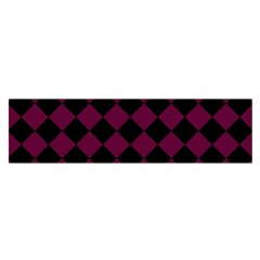 Block Fiesta - Boysenberry Purple & Black Satin Scarf (oblong) by FashionBoulevard